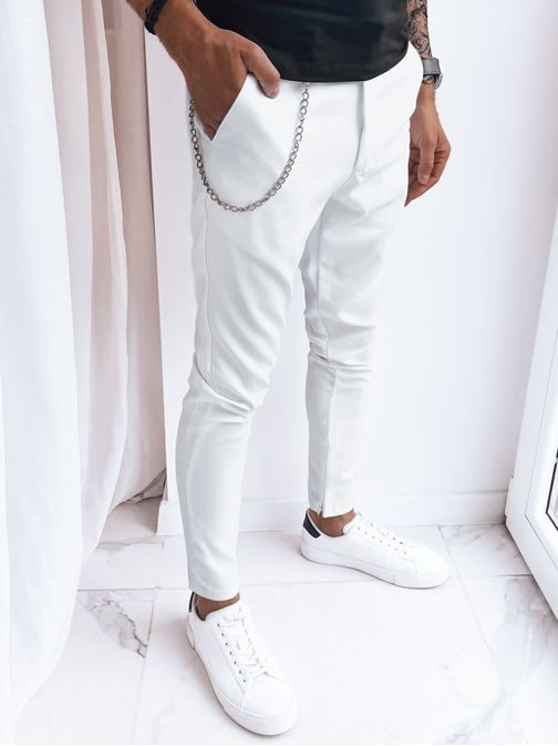 Stylové bílé ležérní kalhoty