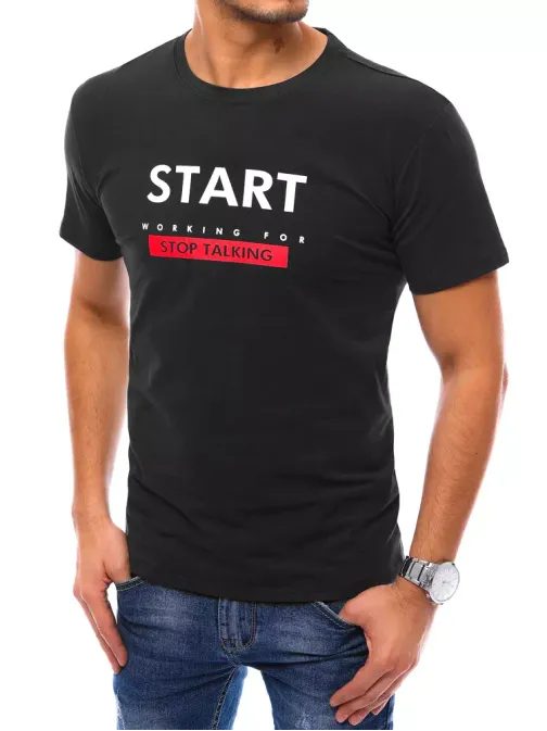 Černé tričko s nápisem Start