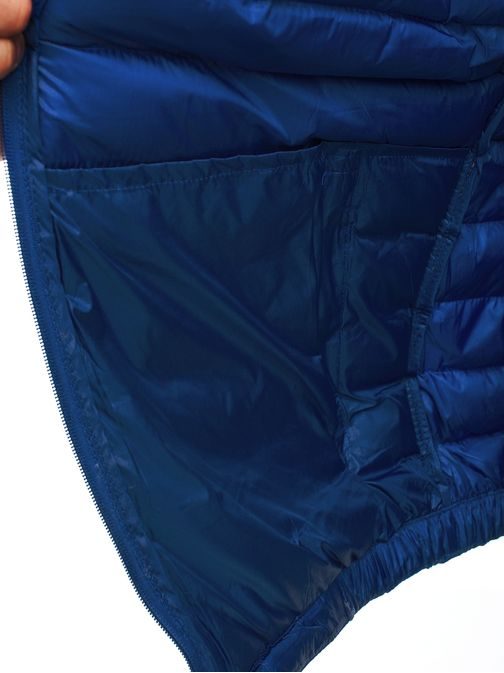 Prošívaná modrá stylová bunda J.STYLE 3083