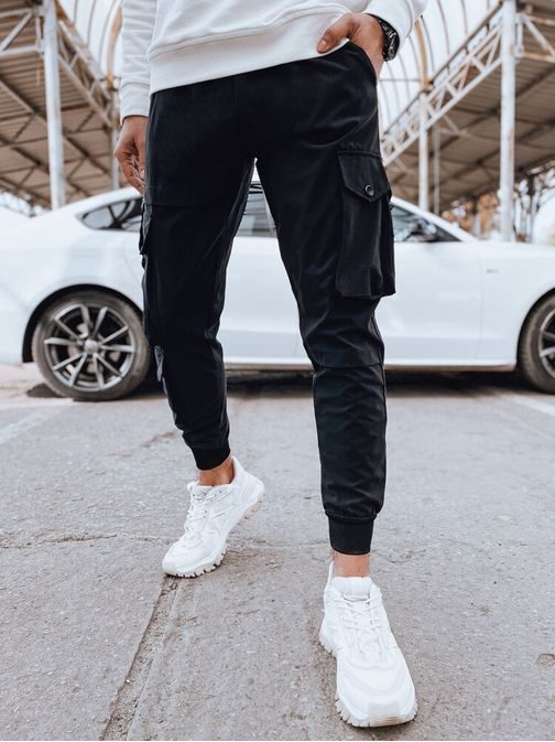 Černé pánské kapsáčové kalhoty