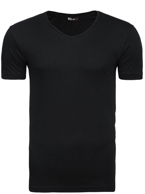 Pohodlné bavlněné černé tričko JEEL 2118