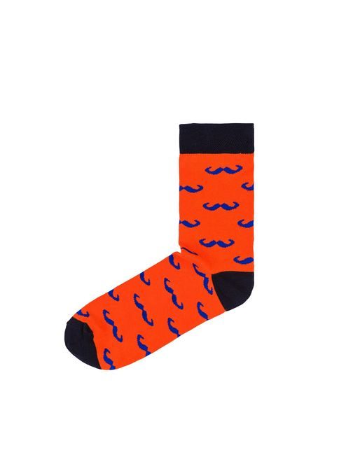 Oranžové ponožky s knírem U20