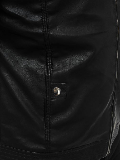 Čierna koženka s kapucňou JB/JP1172Z