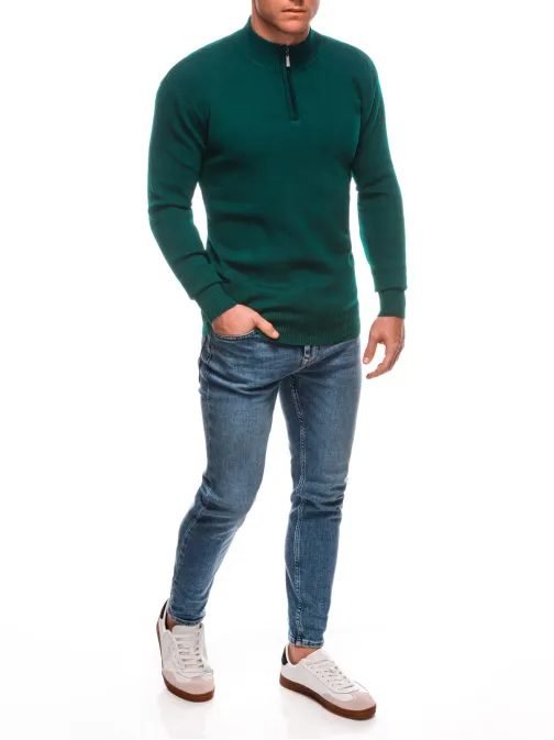 Elegantní pánský svetr v zelené barvě E245