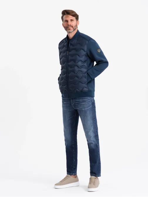 Tmavě modrá bomber trendy bunda V2 JALP-0141