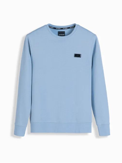 Trendy světle modrá mikina s nášivkou V3 SSNZ-0136