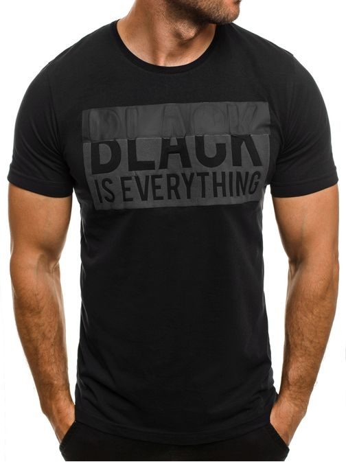 BLACK IS EVERYTHING černé moderní pánské tričko NORTHIST 502
