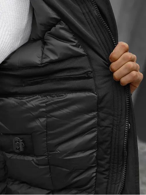 Černá bunda na zimu JS/M713/392