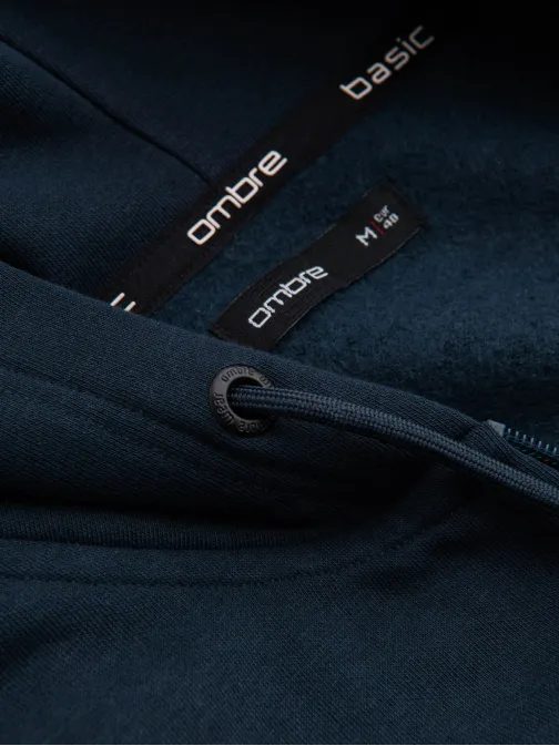 Pánská bavlněná mikina tmavě modrá v1 om-ssbz-0160