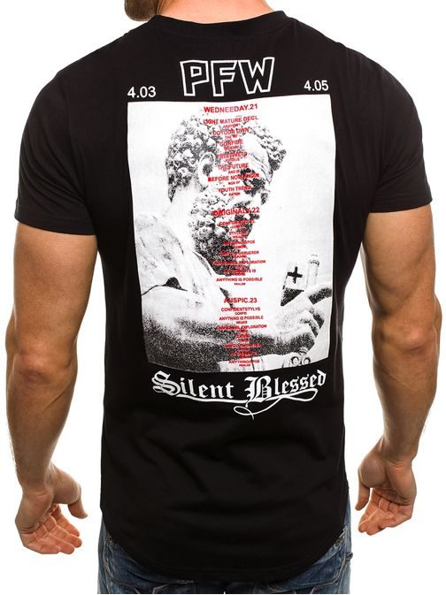 SILENT BLESSED Sportovní pánské černé tričko J.STYLE SS085