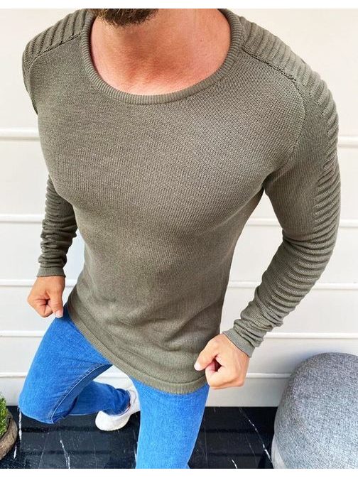 Trendový khaki svetr