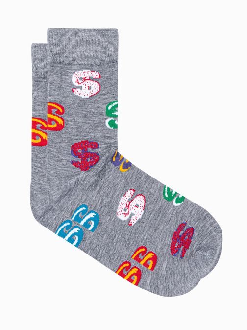 Veselé pánské ponožky v šedé barvě U135