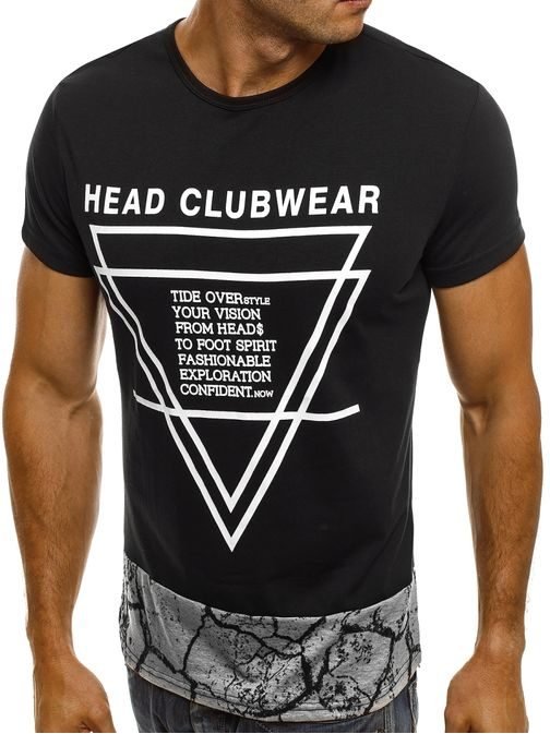 HEAD CLUBWEAR černé moderní pánské tričko J.STYLE SS164