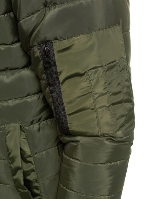 Prošívaná trendy khaki bunda J.STYLE AK85