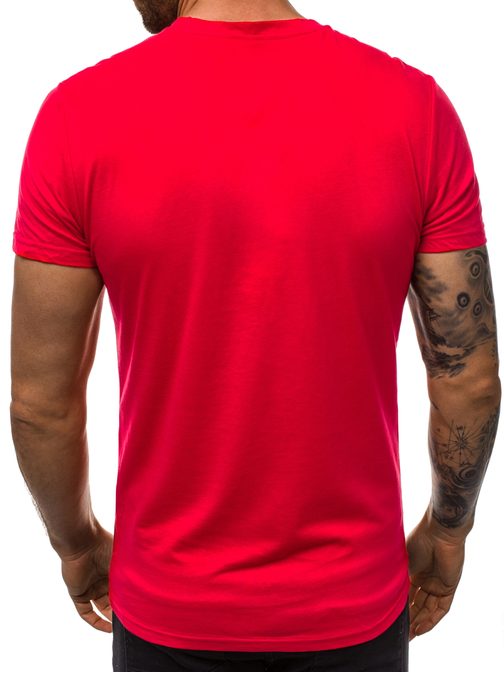 Bavlněné pánské tričko červené JS/SS100773