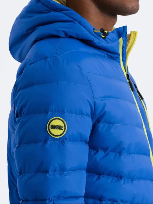Modrá stylová pánská bunda  V4 OM-JALP-0118