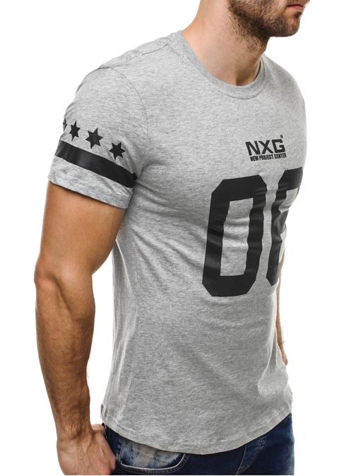 Výrazné šedé pánské tričko Style 3025