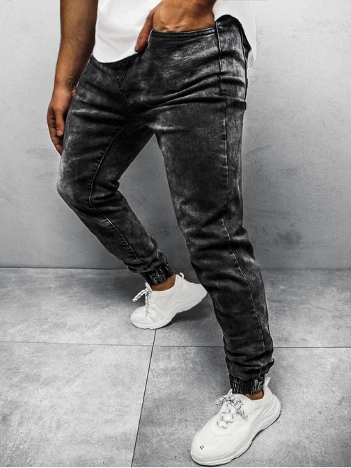 Stylové černé jogger džíny O/TF064Z