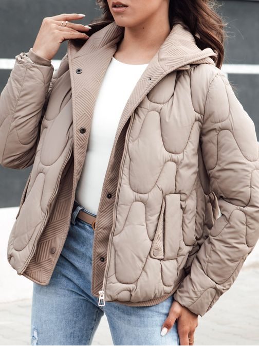 Stylová dámská kamelová zimní bunda Windglam