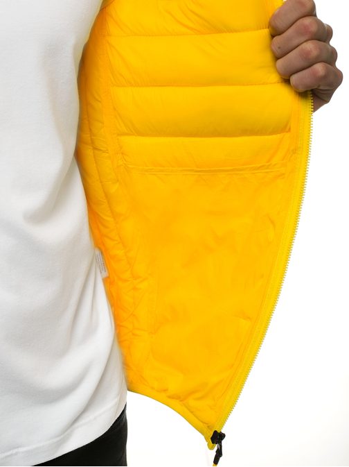 Stylová žlutá vesta s kapucí JS/LY36