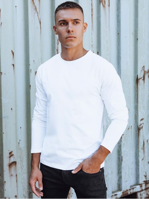 Základní bílé tričko s dlouhým rukávem