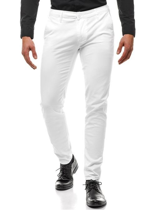 Elegantní bílé chinos kalhoty  BL/SK306