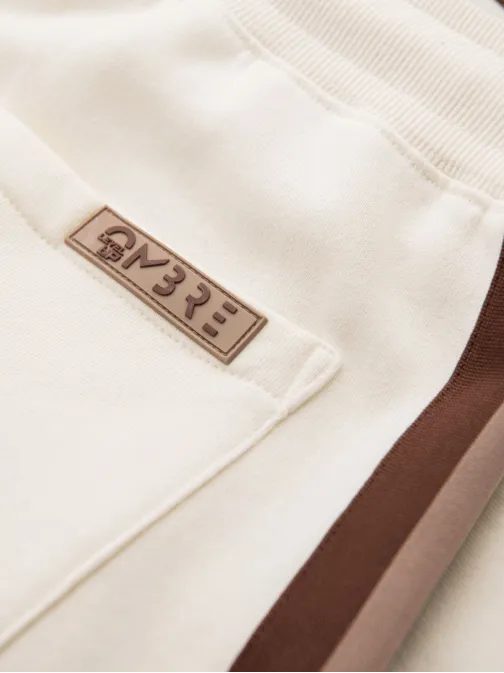 Módní hnědé šortky s pásky V16 SRBC-0101