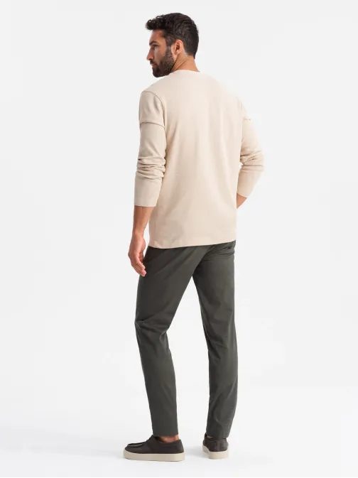 Chinos khaki kalhoty klasického střihu V3 PACP-0183