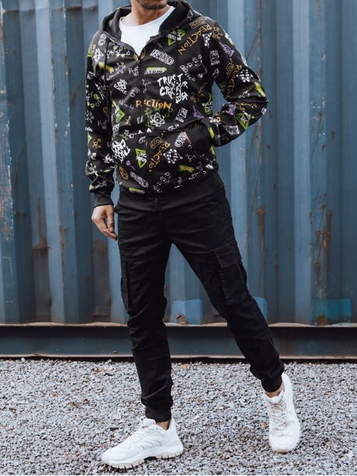 Černá pánská mikina s trendy potiskem