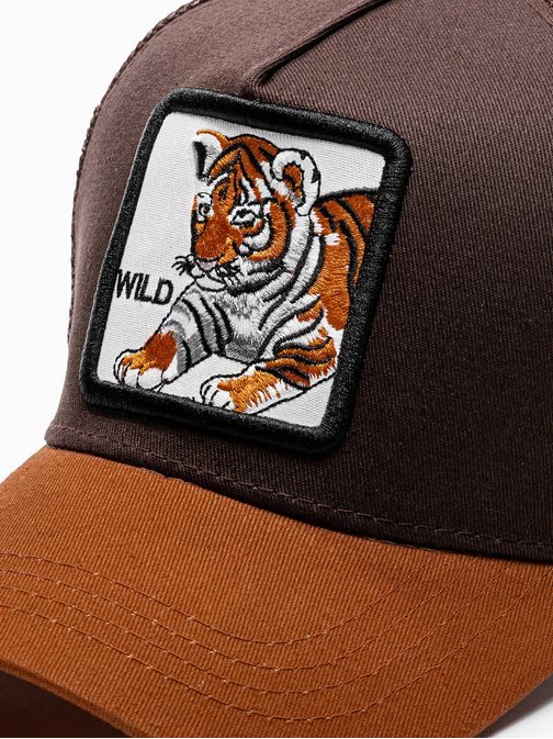 Hnědá trendy kšiltovka Wild H113