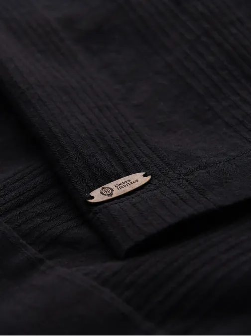 Kubánská strukturovaná černá košile V2 SHSS-0221