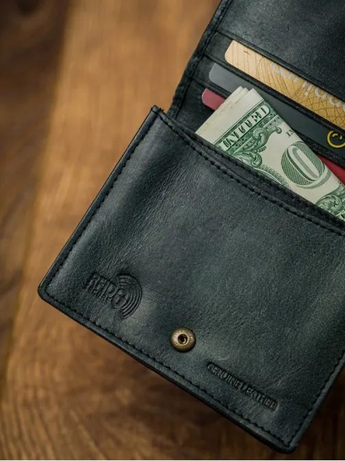 Černá pánská kožená peněženka Buffalo Wild