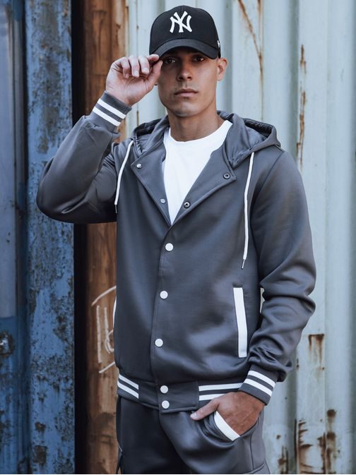 Nadčasová grafitová tepláková souprava s kapucí