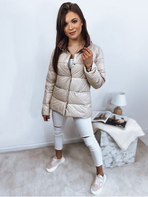 Jednoduchá dámská světle béžová bunda Irina