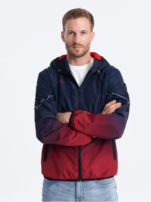 Sportovní přechodná bunda s reflexními prvky modrá v3 om-janp-0105