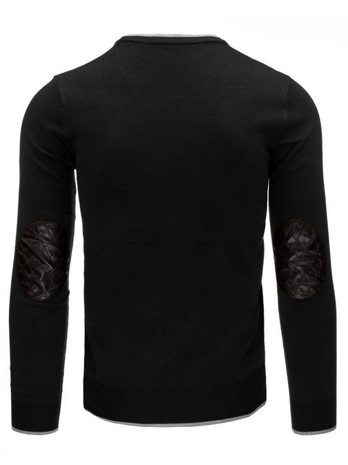 Elegantný pánsky sveter čiernej farby s V výstrihom