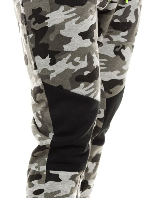 Šedé jogger kalhoty v maskáčovém vzoru J.STYLE KK07