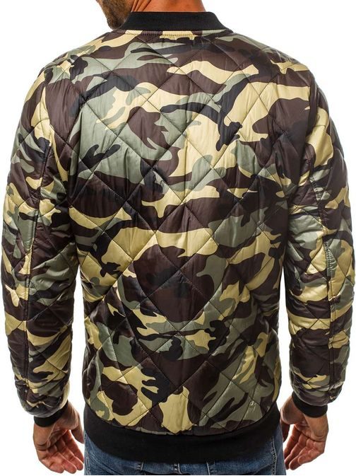 Krásná prošívaná khaki maskáčová bomber bunda JS/MY08