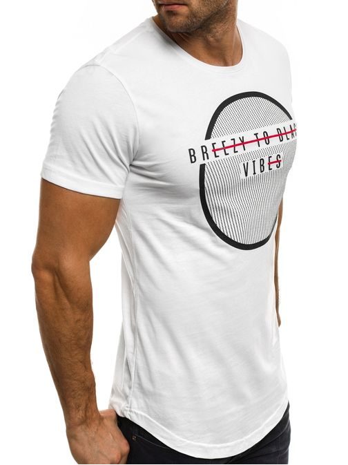 Nádherné moderní pánské bílé tričko s potiskem BREEZY 365