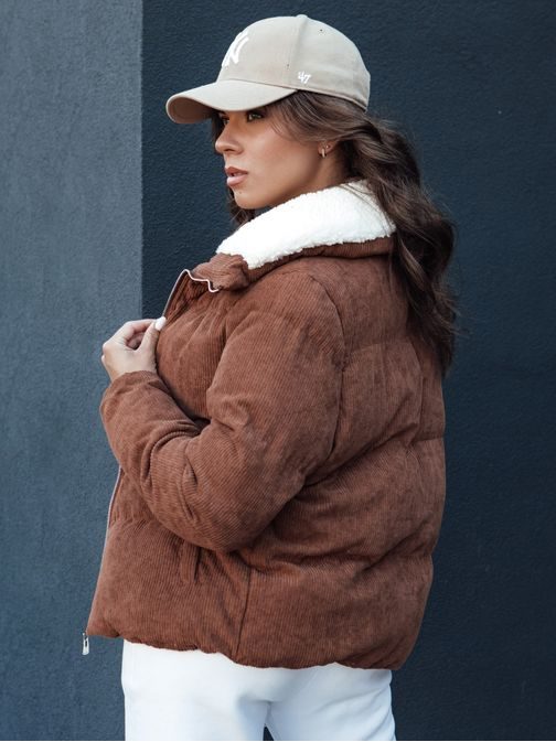 Dámská módní hnědá zimní bunda Trendyglam