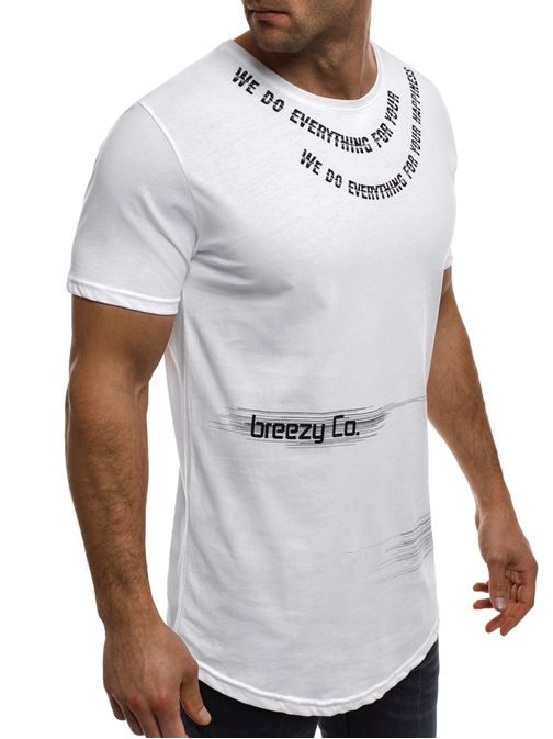 Bílé moderní pánské tričko BREEZY 259