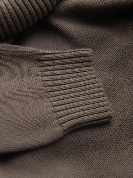 Pánský pletený rolák v šedohnědé barvě V1 SWTN-0163