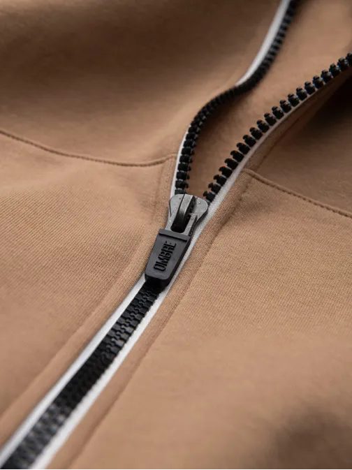 Základní hnědá mikina na zip V2 SSBZ-0178