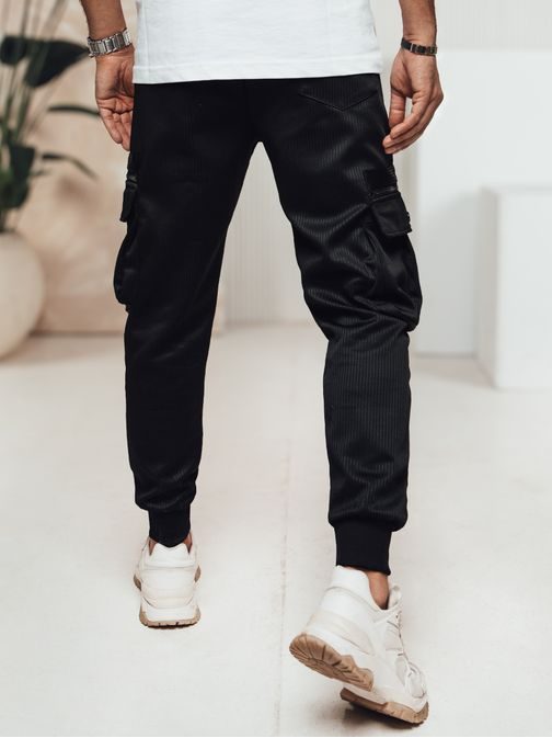 Trendy černé kapsáčové jogger kalhoty