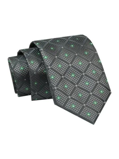 Grafitová kravata se zeleným detailem Alties