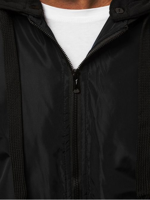 Černá bunda s kapucí OZONEE JS/RZ02
