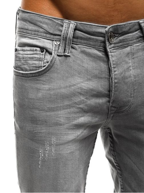 Moderní pánské džíny šedé BREEZY 8008