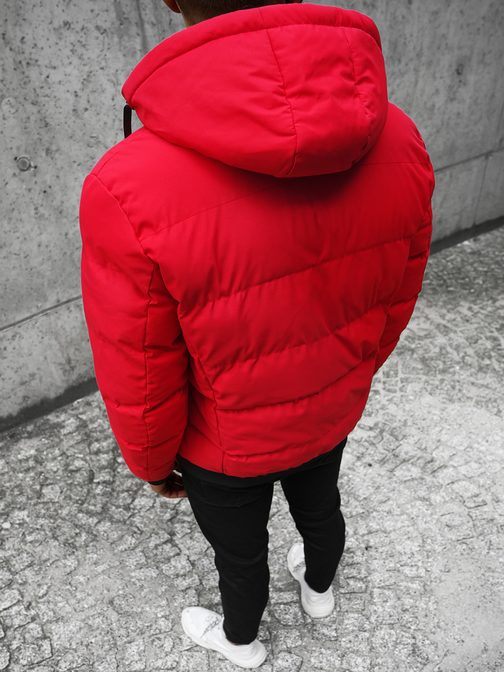Oboustranná červená bunda na zimu JS/M761/270