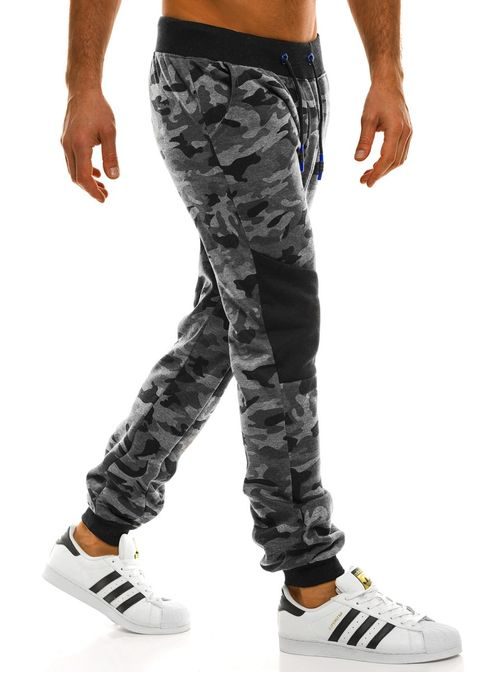 Grafitové jogger kalhoty s maskáčovým vzorem J.STYLE KK07