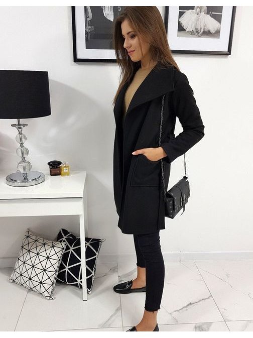 Moderní dámský kabát Sami v černé barvě